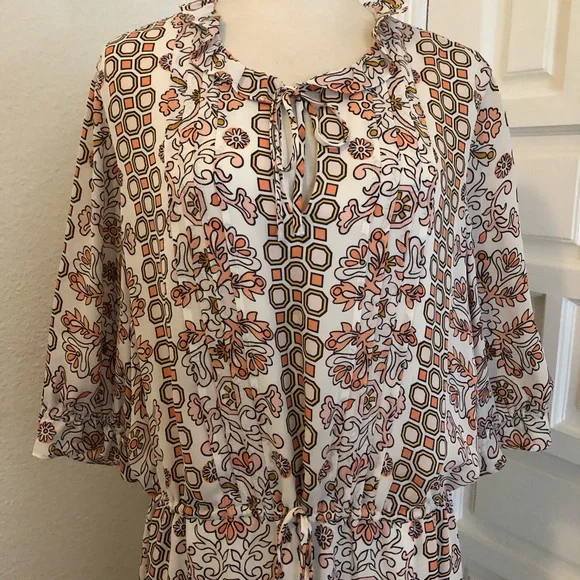 Tory Burch Silk Serena Dress Hicks Garden Printed Size 10 RETAIL $598